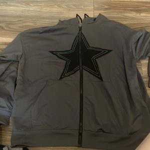 black/gray star hoodie